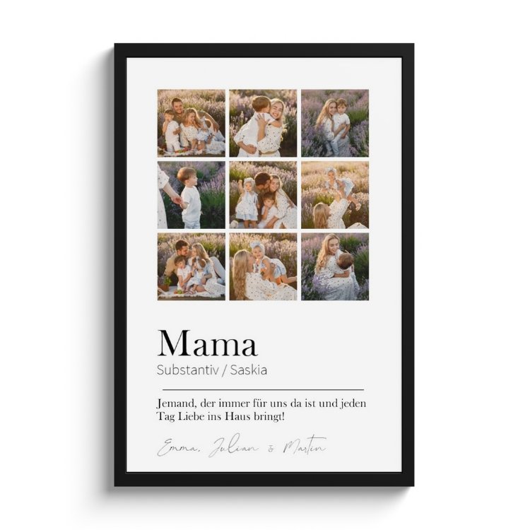 Poster mit Rahmen – Mama bedeutet Collage