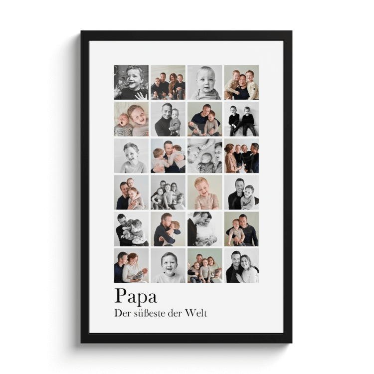 Poster mit Rahmen - Collage Papa