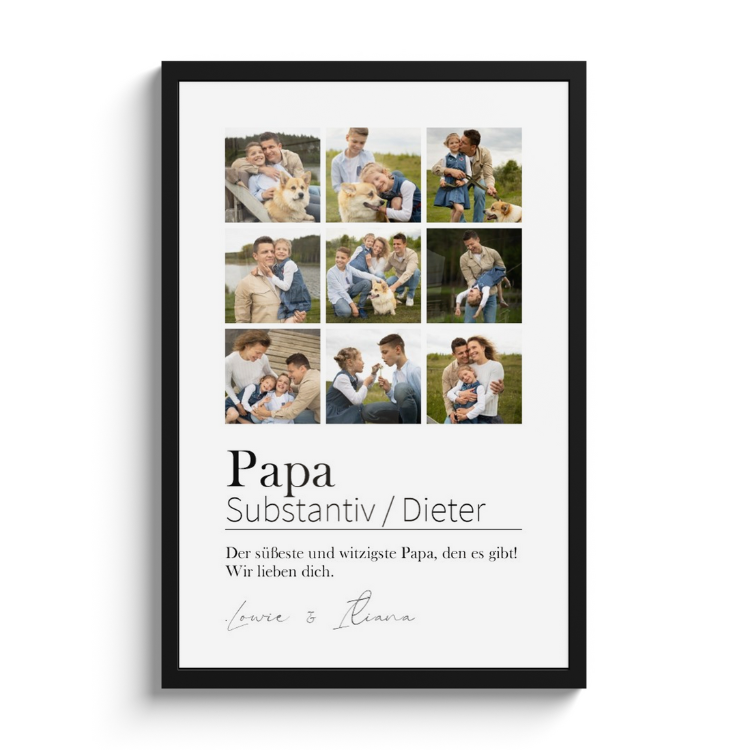 Poster mit Rahmen - Papa Bedeutung Collage