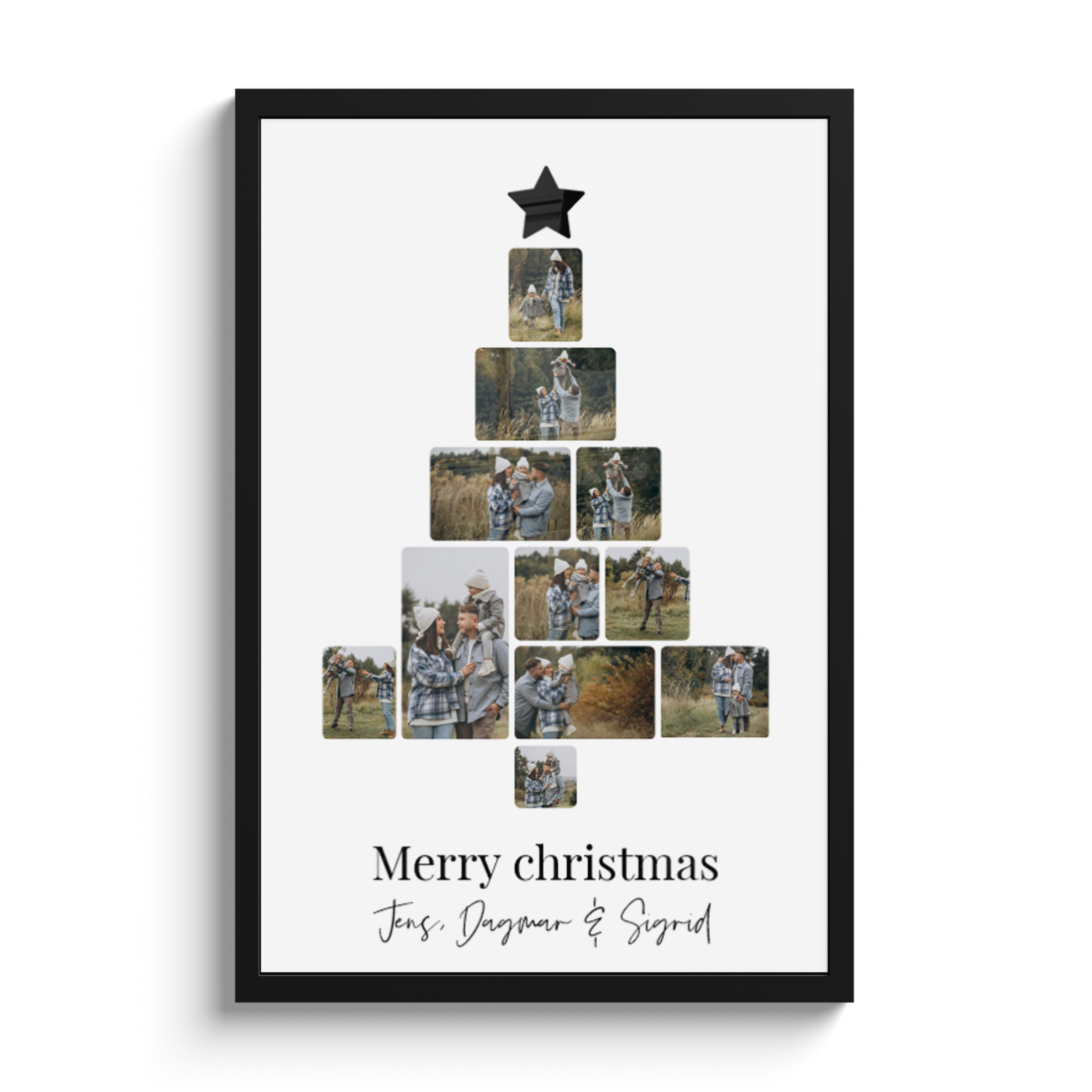 Poster mit Rahmen – Weihnachtsbaum collage