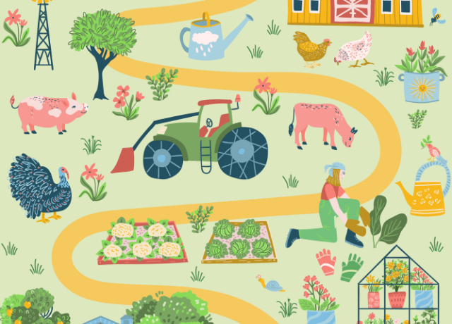 Spielmatte Bauernhof - Garten - Spielparadies